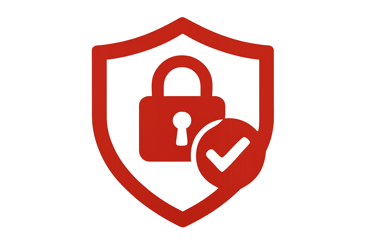 simbolo que represente el pago seguro en la web sin ningun texto, que predomine color rojo y blanco